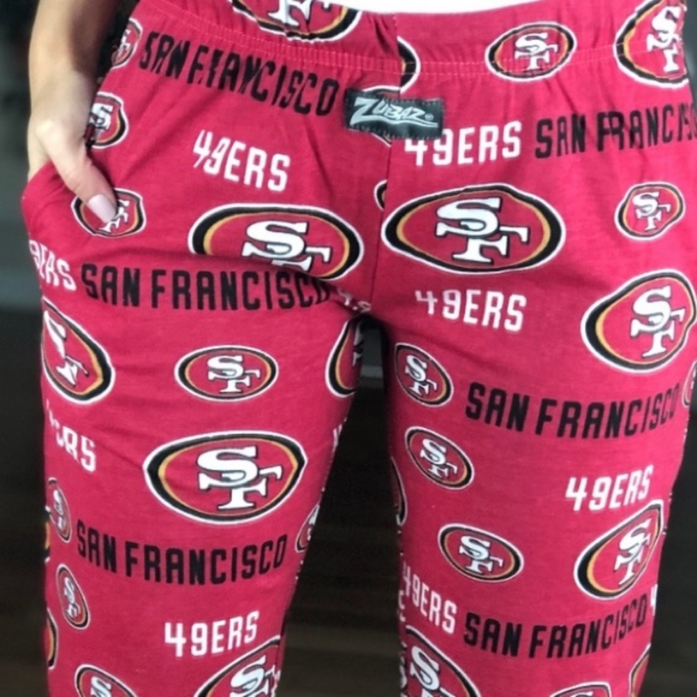 San Francisco 49ers Red All Over Print Cozy Pants